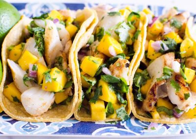 Grilled Fish Tacos with Mango Salsa